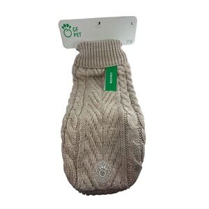 GF Pet Cable Knit Dog Sweater Turtleneck Pullover Pet Outfit Large